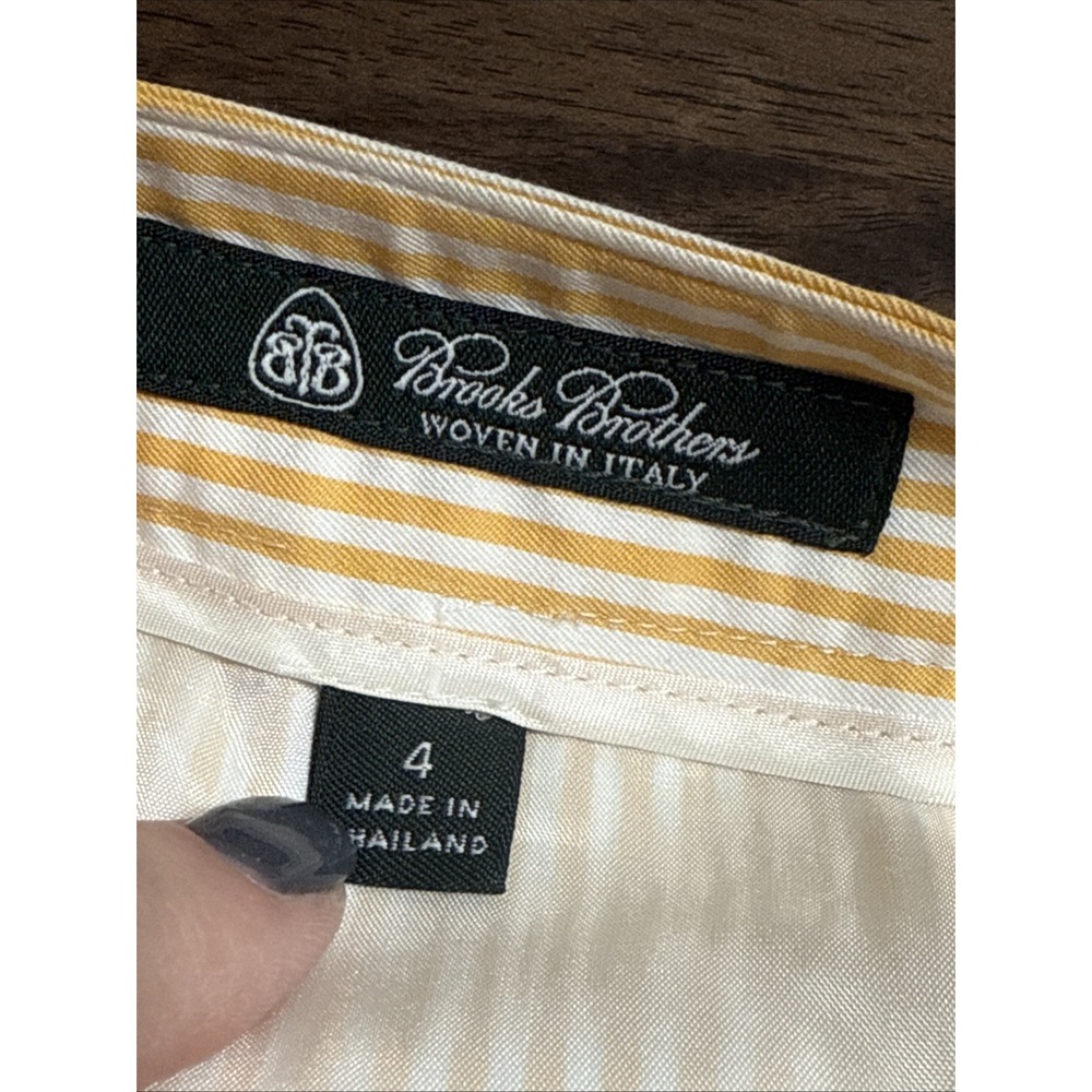 BROOKS BROTHERS‎ A Line Wrap Skirt Womens Orange Striped Lined Woven In  Italy 4 - Picture 4 of 9